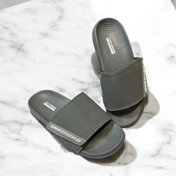 SKECHERS GREY COMFORT SOFT SLIPPER(ADJUSTABLE)