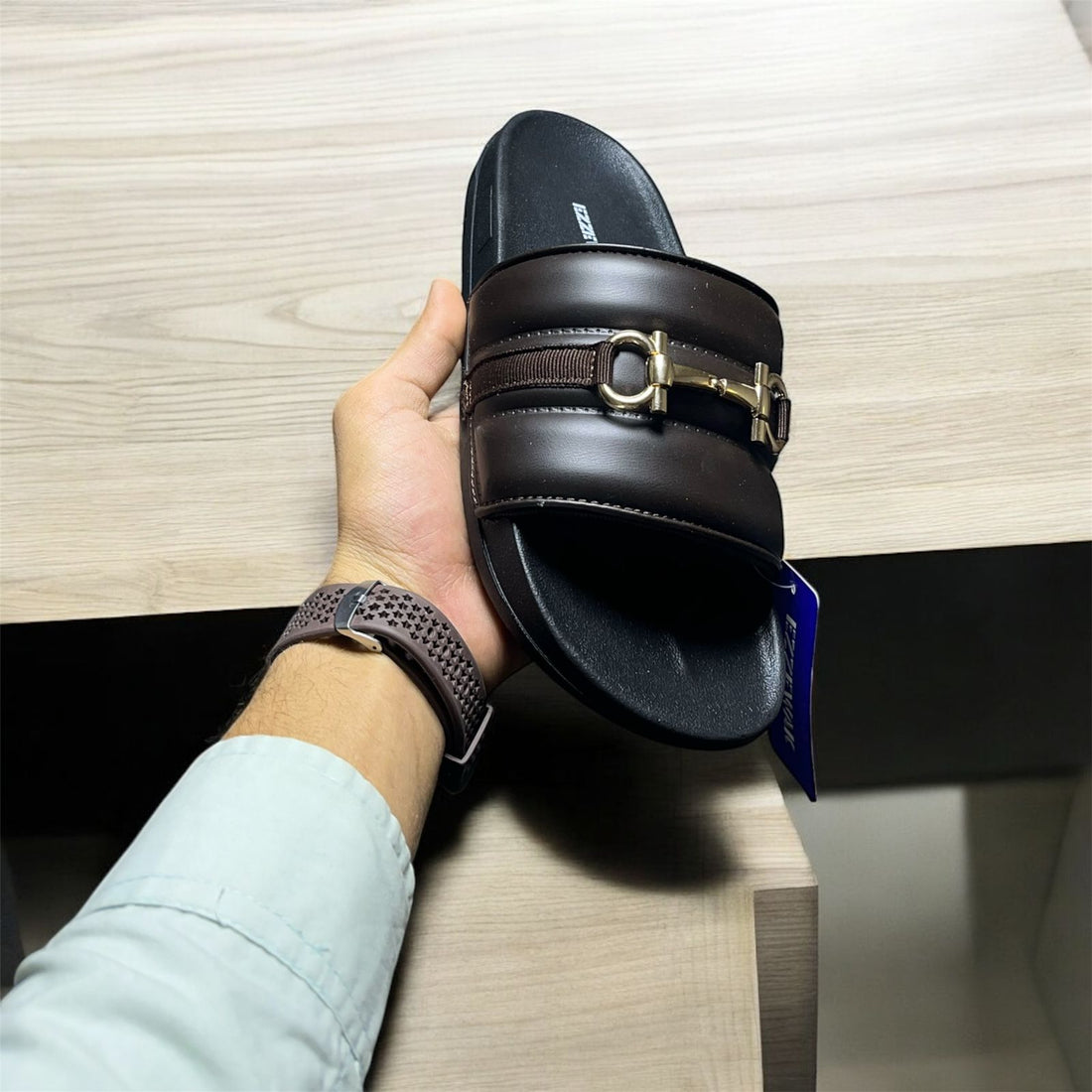 BROWN BUCKLE  SUMMER SLIPPERS LATEST COLLECTION