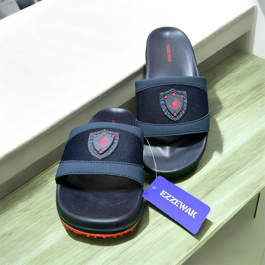 EZZEWALK BLUE AND RED SLIPPER