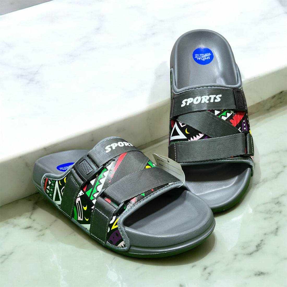 SPORTS SUMMER SLIPPERS GREY
